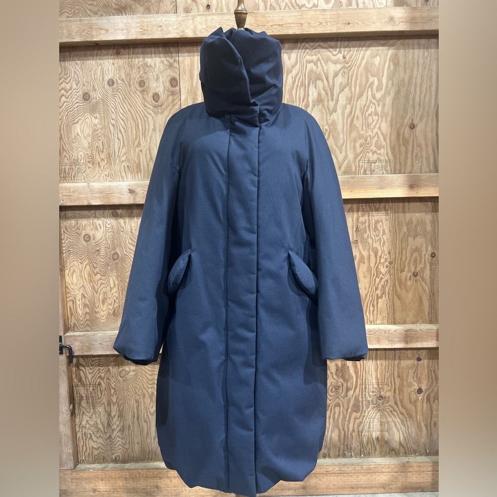 Jil Sander +J x Uniqlo Hybrid Down Wool Blend Jacket Coat High Neck Size Small - Picture 3 of 13